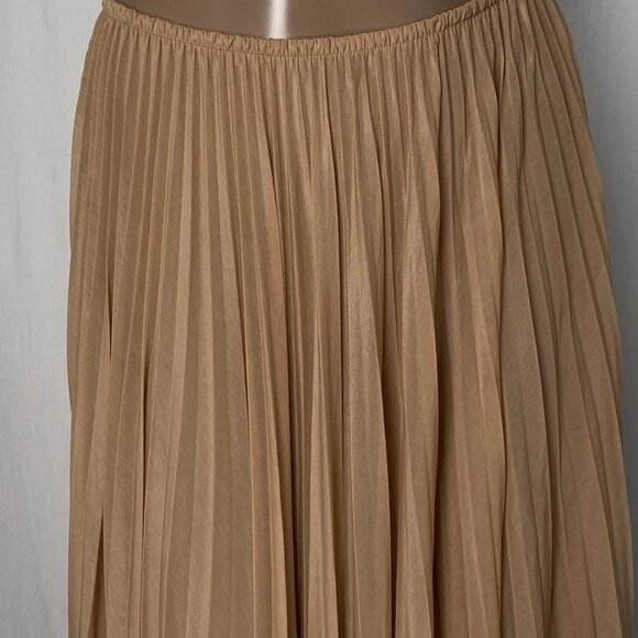 NEW RONNY KOBO Women's Mori Pleated Chiffon Midi Skirt Latte Beige Size M - Picture 9 of 10